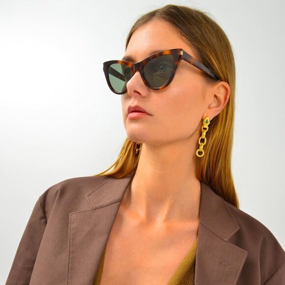 NWT Yves Saint Laurent SL425-003 Havana 54mm Sunglasses main image 4